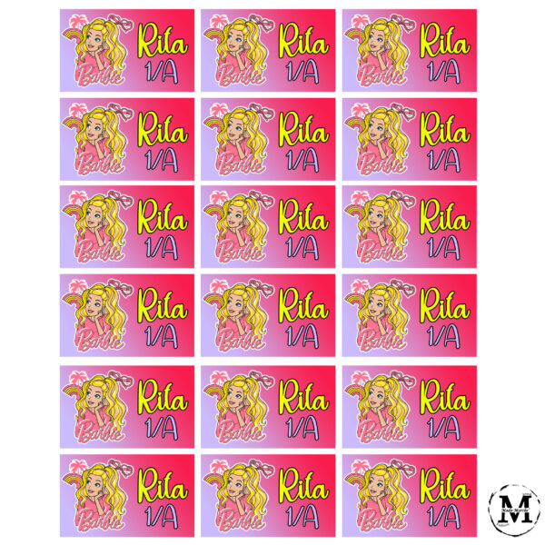 Barbie school labels set - Image 2