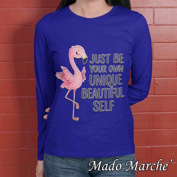 Adult T-shirt Long- Flamingo just be your own unique - Image 6