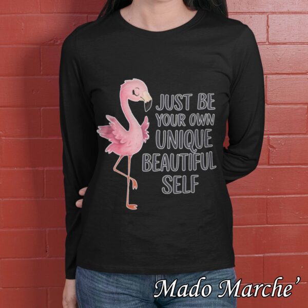 Adult T-shirt Long- Flamingo just be your own unique - Image 4