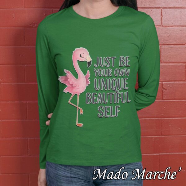 Adult T-shirt Long- Flamingo just be your own unique - Image 3