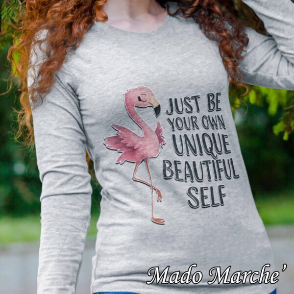 Adult T-shirt Long- Flamingo just be your own unique - Image 2