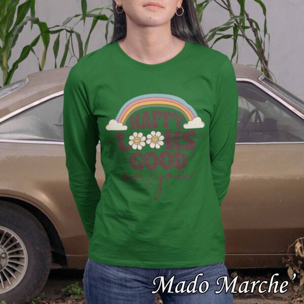 Adult T-shirt Long- Happy Looks good on you - Image 6