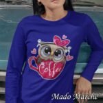 Adult T-shirt Long- Owl Coffee