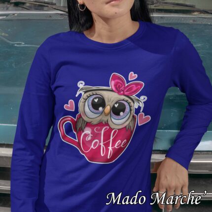 Adult T-shirt Long- Owl Coffee