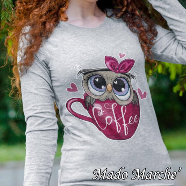 Adult T-shirt Long- Owl Coffee - Image 3