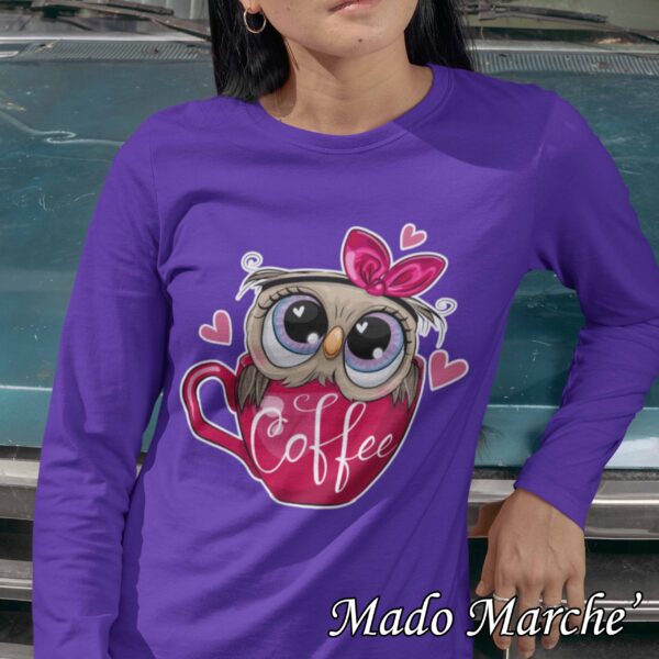 Adult T-shirt Long- Owl Coffee - Image 4