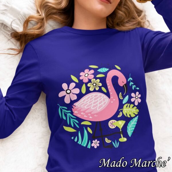 Adult T-shirt Long-Flamingo - Image 4