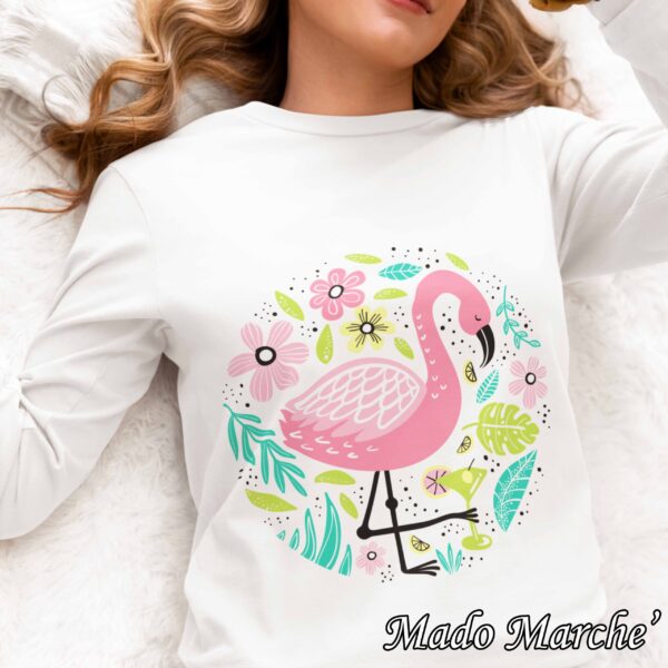 21''' Adult T-shirt Long-Flamingo - Image 1