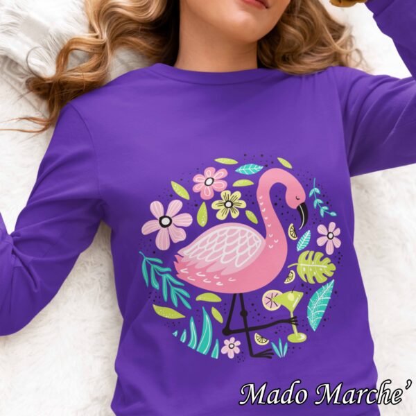 Adult T-shirt Long-Flamingo - Image 3