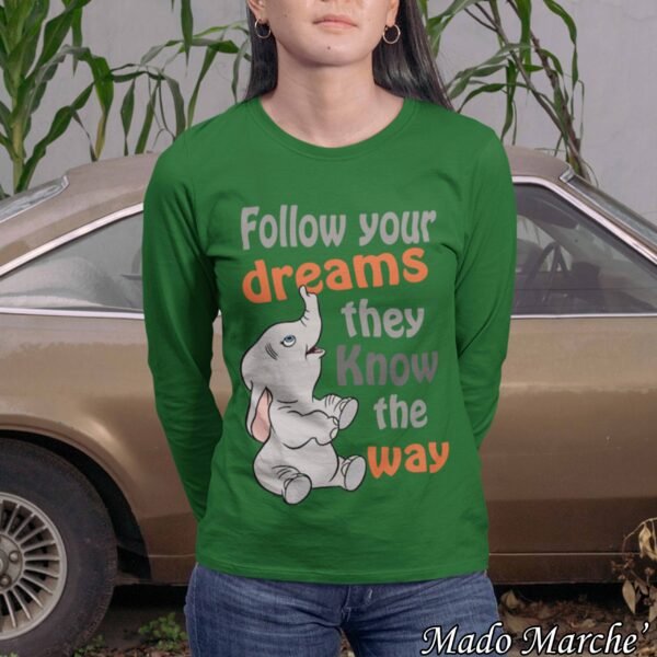 Adult T-shirt Long- Elephant Follow your dreams - Image 3