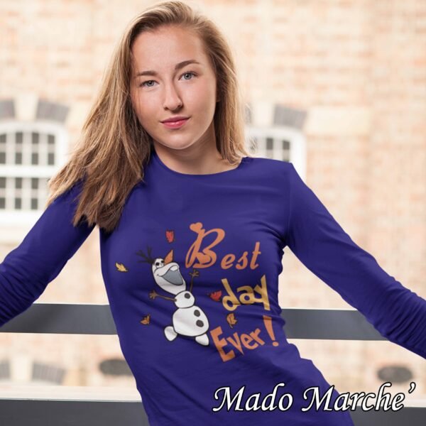 Adult T-shirt Long- Olaf Best Day Ever - Image 4
