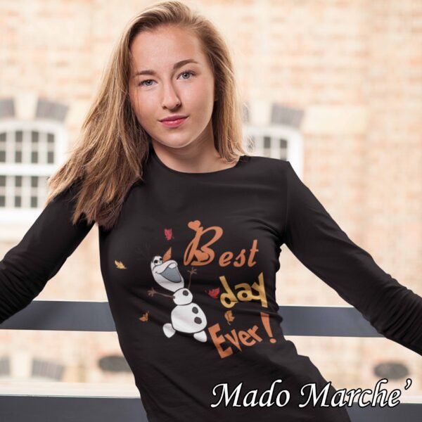 Adult T-shirt Long- Olaf Best Day Ever - Image 5