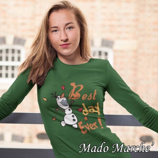 Adult T-shirt Long- Olaf Best Day Ever - Image 2