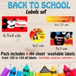 Mickey school labels set