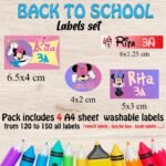 Minnie school labels set