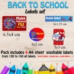 Spiderman school labels set