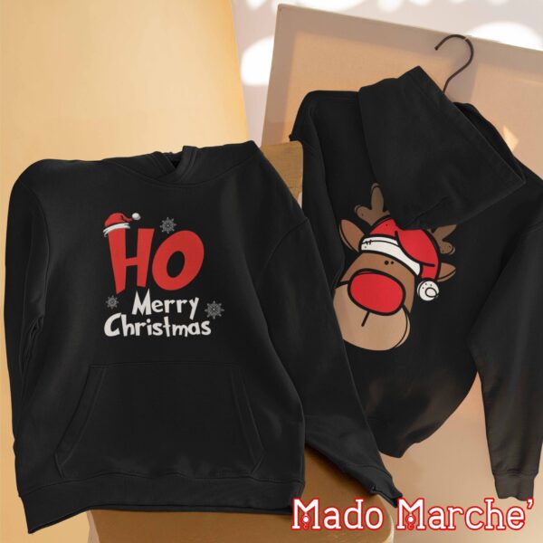 Adult Hoodie - Ho Merry Christmas & deer - Image 2