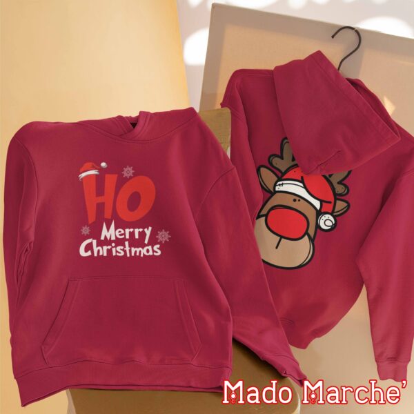 Adult Hoodie - Ho Merry Christmas & deer - Image 3
