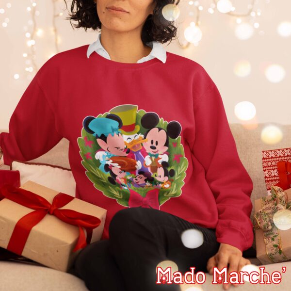 Adult Crewneck - Christmas Mickey Family Circle - Image 2
