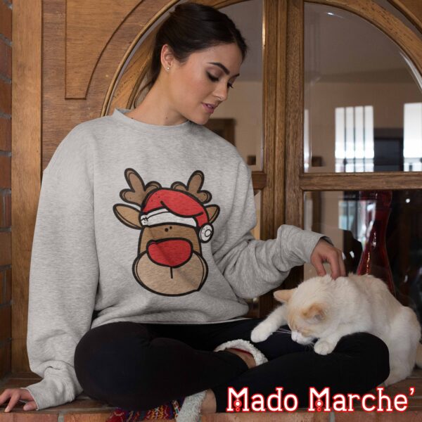 Adult Crewneck - Christmas Deer Face - Image 2