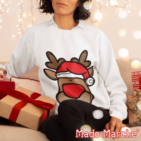 Adult Crewneck - Christmas Deer Face - Image 5