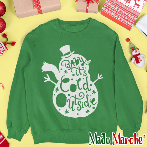 38 Kids Crewneck - Christmas snowman it is cold outside - Image 1