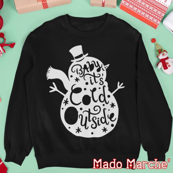 Kids Crewneck - Christmas snowman it is cold outside - Image 2