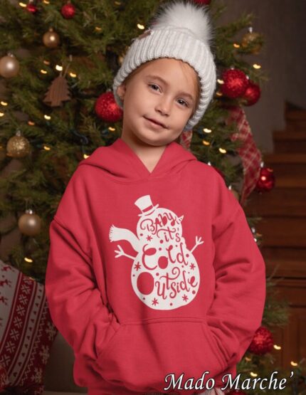 Kids Hoodie - Christmas Snowman it is cold outside