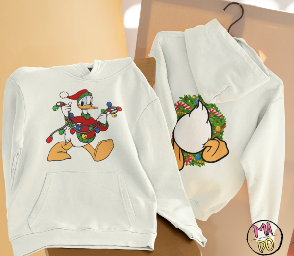 both-sides-view-hoodie-mockup-featuring-a-cat-33760 (2) Kids Hoodie - Christmas Donald duck - Image 1
