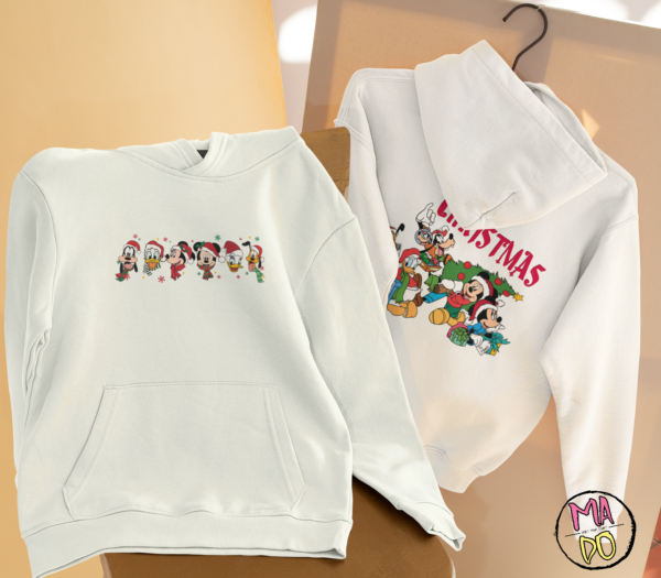 both-sides-view-hoodie-mockup-featuring-a-cat-33760 Adult Hoodie - Christmas Mickey Tree - Image 1