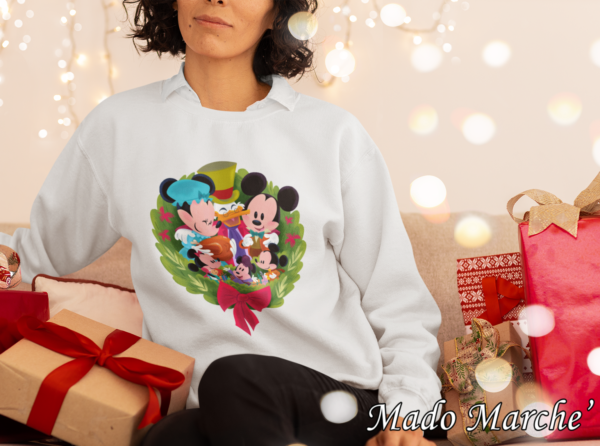 sweatshirt-mockup-of-a-woman-surrounded-by-christmas-presents-m30459 (3) Adult Crewneck - Christmas Mickey Family Circle - Image 1