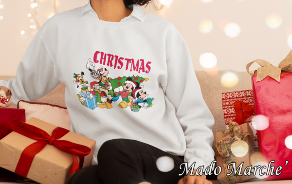 Adult Crewneck - Christmas Mickey Family Tree - Image 1