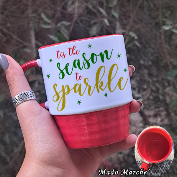 1 Ribbed Mug- The season to sparkle - Image 1