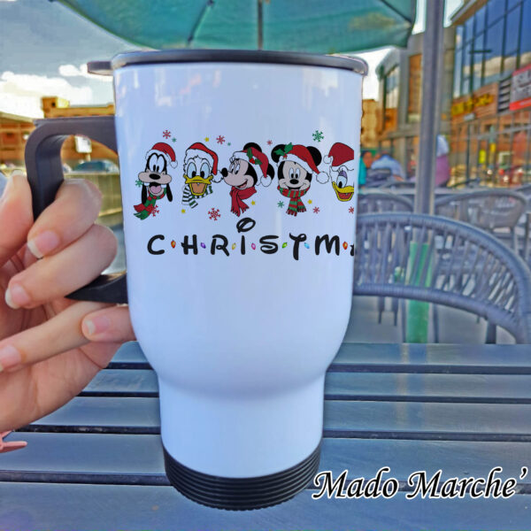 1 Travel Mug -Christmas Mickey Family - Image 1