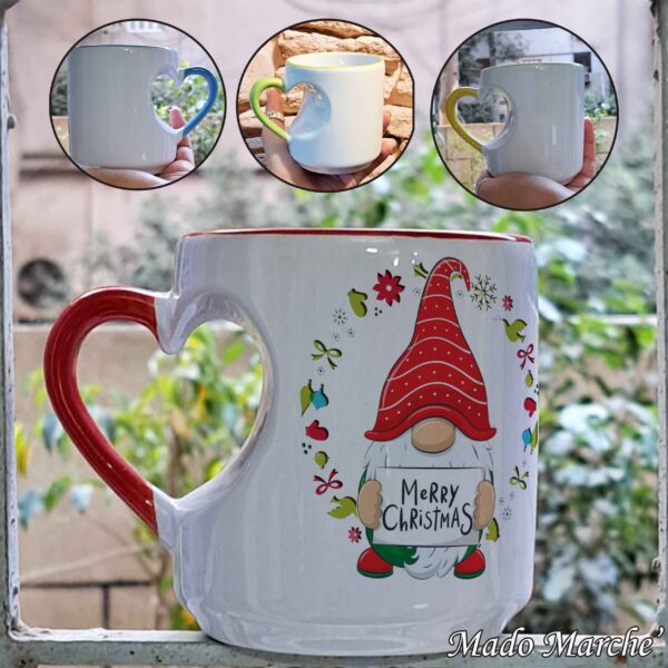 16 Heart Mug- Noel Circle Merry Christmas - Image 1