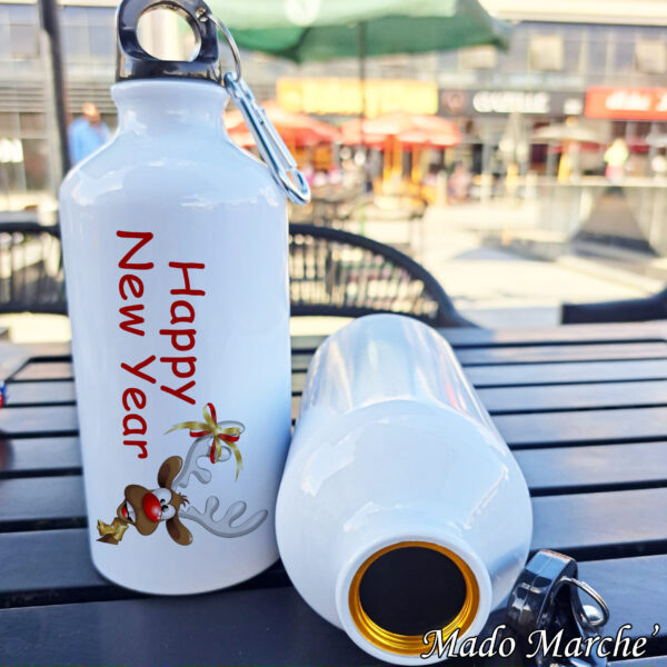 4 Flask bottle - Deer Happy New Year - Image 1