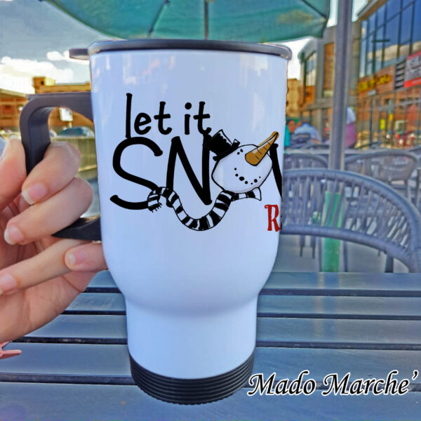 5 Travel Mug -Christmas Let it Snow - Image 1