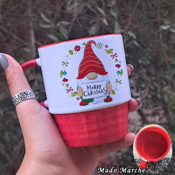 6 Ribbed Mug- Merry Christmas Noel Circle - Image 1