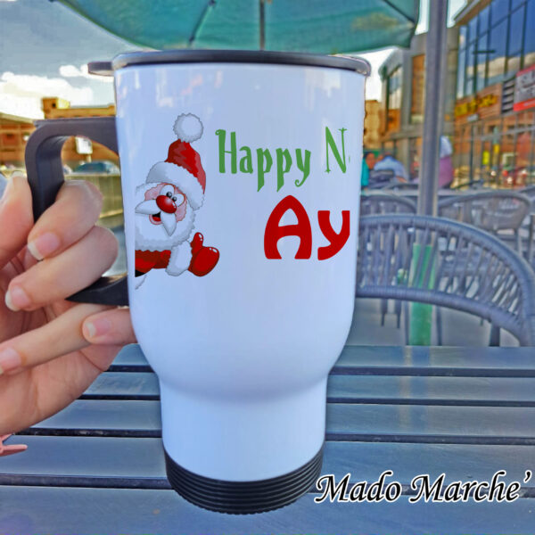 6 Travel Mug -Christmas Noel Happy New Year - Image 1