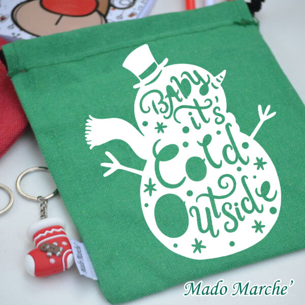 6 Christmas Gift bag - Snowman it is cold - Image 1