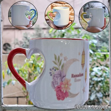 Heart Mug- Ramadan Kareem Pink Helal