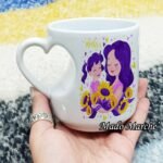 Heart Mug- Happy mother day sunflower