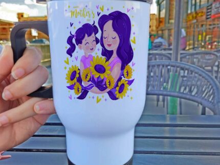 Travel Mug - Happy Mother day - sunflower