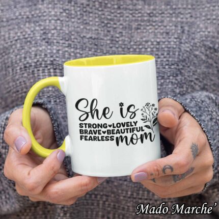 Colored mug - She is strong lovely