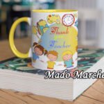 colored mug - Thank you teacher - kids