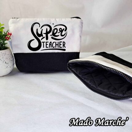 Makeup Bag - Super Teacher black