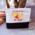 White * Black bag - Pooh i'd rather be in bed