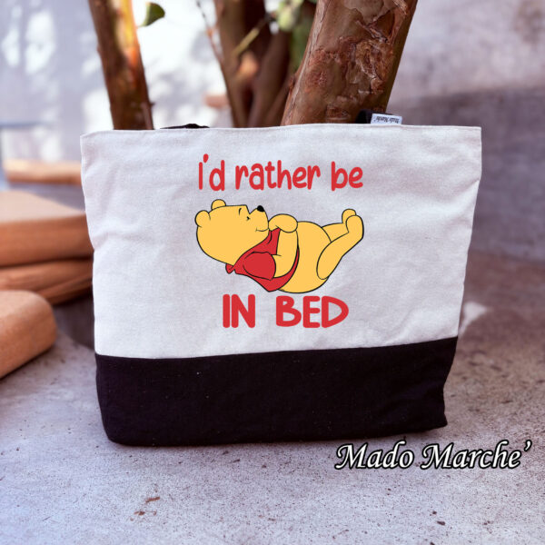 9 White * Black bag - Pooh i'd rather be in bed - Image 1