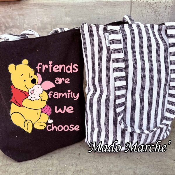 9 Double Face Bag - Pooh Friends are family - Image 1