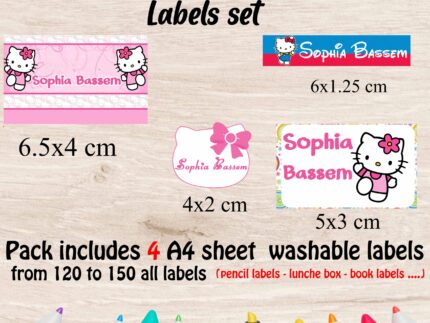 Hello Kitty school labels set